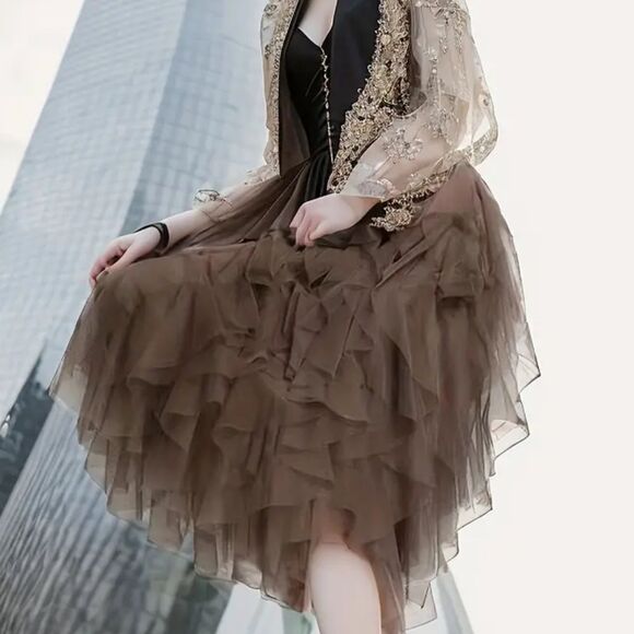 Fluffy Mesh Tutu Skirt - Fashionable Casual Style - Rich Solid Tulle - Picture 3 of 3
